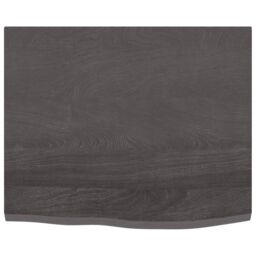 Berkfield Home Wall Shelf Dark Grey 60x50x2 cm Treated Solid Wood Oak in Brown - Size: 60 x 50 x 2 cm - thumbnail 2