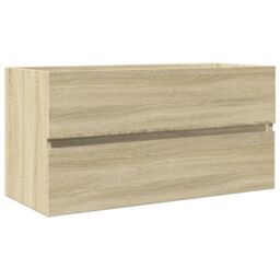 Berkfield Home 2 Piece Bathroom Furniture Set Ceramic & Engineered Wood in Brown - thumbnail 4