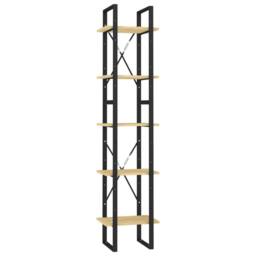Berkfield Home 5-Tier Book Cabinet 40x30x175 cm Pinewood in Brown - Size: 40 x 30 x 175 cm - thumbnail 1