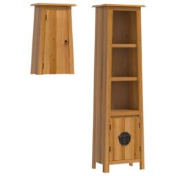 Berkfield Home 2 Piece Bathroom Furniture Set Solid Wood Pine in Brown