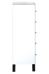 Orsina Stylish 5 Drawer Chest, Spacious Mirror Surfaced Chest, Versatile Silver Finished Chest, Delivered Fully Assembled in White - thumbnail 3