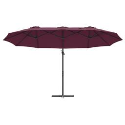Berkfield Home Garden Cantilever Parasol with Lock Bordeaux red Large in Burgundy - thumbnail 5