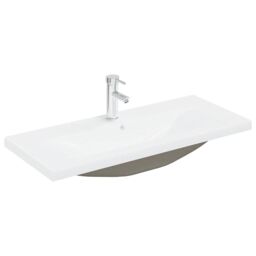 Berkfield Home Sink Cabinet with Built-in Basin & Faucet Old Wood in Brown - thumbnail 5
