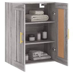 Berkfield Home Wall Mounted Cabinet Grey Sonoma 69.5x34x90 cm Engineered Wood - thumbnail 5