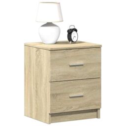 Berkfield Home Bedside Cabinet with 2 Drawers Sonoma Oak 40x36x50 cm in Brown - Size: 40 x 36 x 50 cm - thumbnail 1