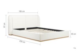 Birlea King Size Bed Frame White Boucle Eve Fabric 5FT 150cm - thumbnail 6