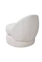 Living and Home Chic Upholstered Swivel Chair in White - thumbnail 5