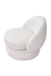 Living and Home Chic Upholstered Swivel Chair in White - thumbnail 4