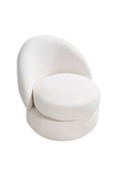Living and Home Chic Upholstered Swivel Chair in White