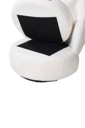 Living and Home Chic Upholstered Swivel Chair in White - thumbnail 7