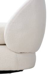 Living and Home Chic Upholstered Swivel Chair in White - thumbnail 9