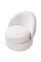 Living and Home Chic Upholstered Swivel Chair in White - thumbnail 3