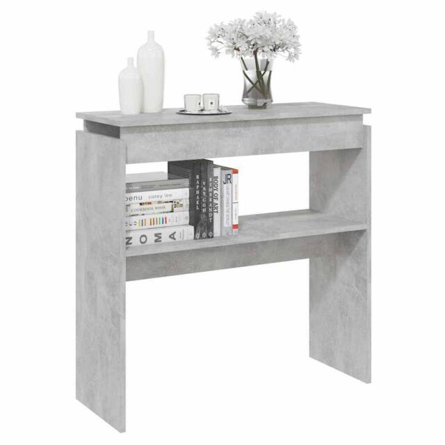 Berkfield Home Decorative Console Table Concrete Grey 80x30x80 cm Engineered Wood - Size: 80 x 30 x 80 cm - image 1