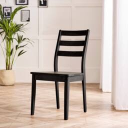 FurnitureboxUK Lynton Small Black Wooden Dining Table & 4 Black Dining Chairs - thumbnail 7