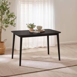 FurnitureboxUK Lynton Small Black Wooden Dining Table & 4 Black Dining Chairs - thumbnail 2