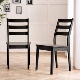 FurnitureboxUK Lynton Small Black Wooden Dining Table & 4 Black Dining Chairs - thumbnail 6