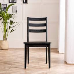 FurnitureboxUK Lynton Small Black Wooden Dining Table & 4 Black Dining Chairs - thumbnail 8