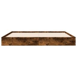 Berkfield Home Bed Frame without Mattress Smoked Oak 160x200 cm Engineered Wood in Brown - thumbnail 4