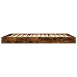 Berkfield Home Bed Frame without Mattress Smoked Oak 160x200 cm Engineered Wood in Brown - thumbnail 5