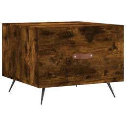 Berkfield Home Decorative Coffee Table Smoked Oak 50x50x40 cm Engineered Wood in Brown - Size: 50 x 50 x 40 cm - thumbnail 3