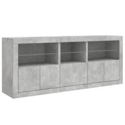 Berkfield Home Sideboard with LED Lights Concrete Grey 162x37x67 cm - Size: 162 x 37 x 67 cm - thumbnail 5
