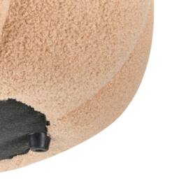 Wyld and Coco Bouclé Pouffe 60cm Light Brown - thumbnail 5