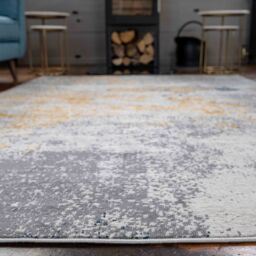 Loomed Yellow Ochre Bright Abstract Soft Living Room Bedroom Area Rug Runner - Size: 80 cm x 150 cm - thumbnail 5