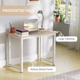 Wyld Haus Raha 100cm Oak Effect Melamine Top Writing Desk in Light Oak - thumbnail 6