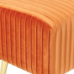 Wyld and Coco Orange Velvet Bench with Gold Metal Legs 118 x 40 cm - thumbnail 5