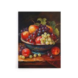 "Artery8 Classical Still Life Fruit Bowl Kitchen Decor Canvas Wall Art Print - Size: W24"" x H32""" - thumbnail 1