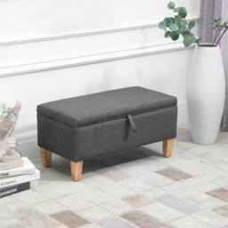 Kelvenix Linen Storage Ottoman Dark Grey - Size: 0.6m2 - thumbnail 3