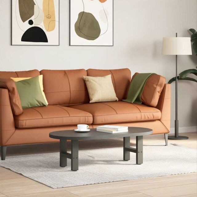 Berkfield Home Coffee Table Legs Anthracite 2 pcs 40x(30-31) cm Steel in Black - image 1