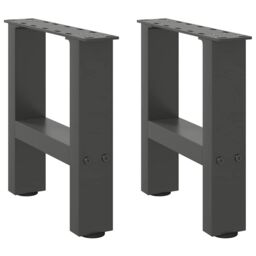 Berkfield Home Coffee Table Legs Anthracite 2 pcs 40x(30-31) cm Steel in Black - thumbnail 2