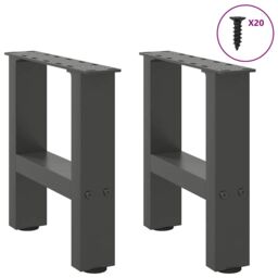 Berkfield Home Coffee Table Legs Anthracite 2 pcs 40x(30-31) cm Steel in Black - thumbnail 4