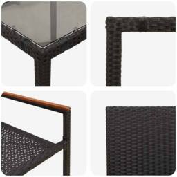 Berkfield Home Elegant 9 Piece Garden Dining Set Black Poly Rattan - thumbnail 9