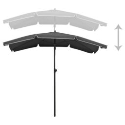 Berkfield Home Garden Parasol with Pole 200x130 cm Anthracite in Black - thumbnail 4
