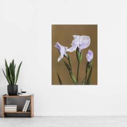 "Artery8 Japanese Water Iris Flower Vintage Japan Wall Art Print Kazumasa in Brown - Size: W12"" x H16""" - thumbnail 4