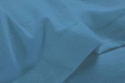 Homes-Linen Plain Thermal Flannelette Flat Sheet 100% Brushed Cotton Bedding in Blue - Size: Single - thumbnail 2