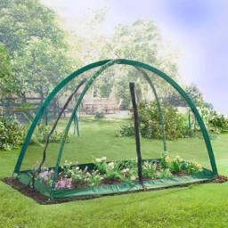 Coopers of Stortford Reusable Crop Cage with PE Mesh & Fibreglass Poles, H1.2 x L1.8m in Green - thumbnail 1