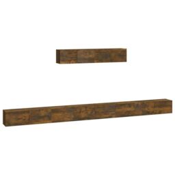 Berkfield Home 4 Piece TV Cabinet Set Smoked Oak Engineered Wood in Brown - thumbnail 2
