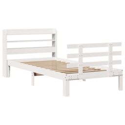 Berkfield Home Bed Frame with Headboard without Mattress White 100x200 cm - thumbnail 3
