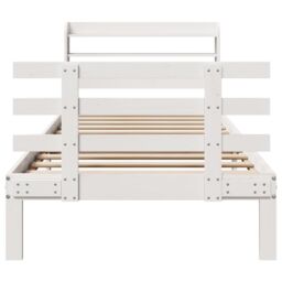 Berkfield Home Bed Frame with Headboard without Mattress White 100x200 cm - thumbnail 4