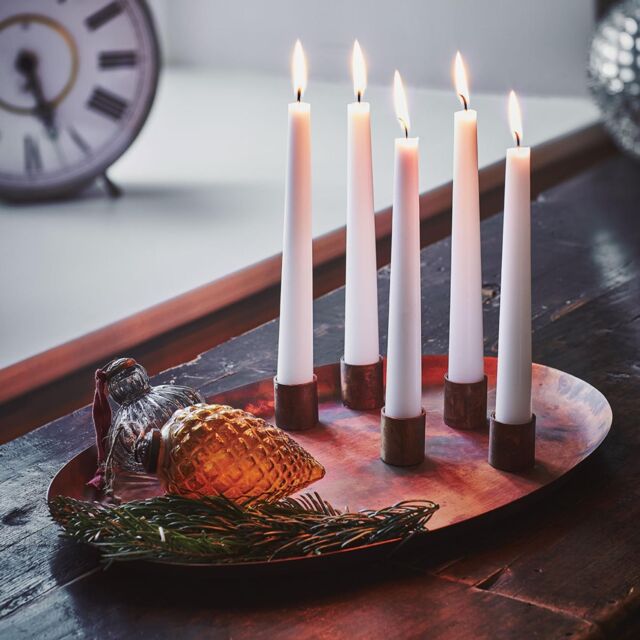 Ivyline Copper Oval Centrepiece Metal with Magnetic Candle Holders H3Cm W40Cm D26Cm - image 1