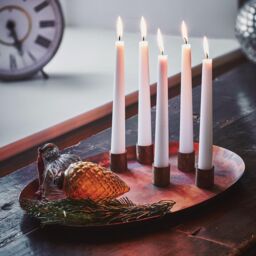 Ivyline Copper Oval Centrepiece Metal with Magnetic Candle Holders H3Cm W40Cm D26Cm - thumbnail 1