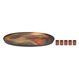Ivyline Copper Oval Centrepiece Metal with Magnetic Candle Holders H3Cm W40Cm D26Cm - thumbnail 4