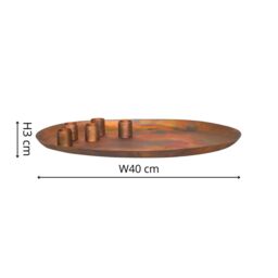 Ivyline Copper Oval Centrepiece Metal with Magnetic Candle Holders H3Cm W40Cm D26Cm - thumbnail 5