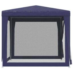 Berkfield Home Party Tent with 4 Mesh Sidewalls Blue 2.5x2.5 m HDPE - thumbnail 4