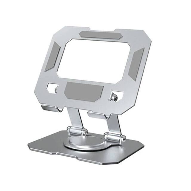 KORVIXA 360° Swivel Portable Metal iPad Tablet Desk Stand in Silver - Size: 100 cm x 15 cm - image 1