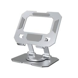 KORVIXA 360° Swivel Portable Metal iPad Tablet Desk Stand in Silver - Size: 100 cm x 15 cm