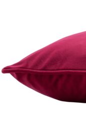 Paoletti Hortus Embroidered Bee Soft Velvet Pipe Trimmed Cushion in Fuchsia - Size: 50 cm x 50 cm - thumbnail 4